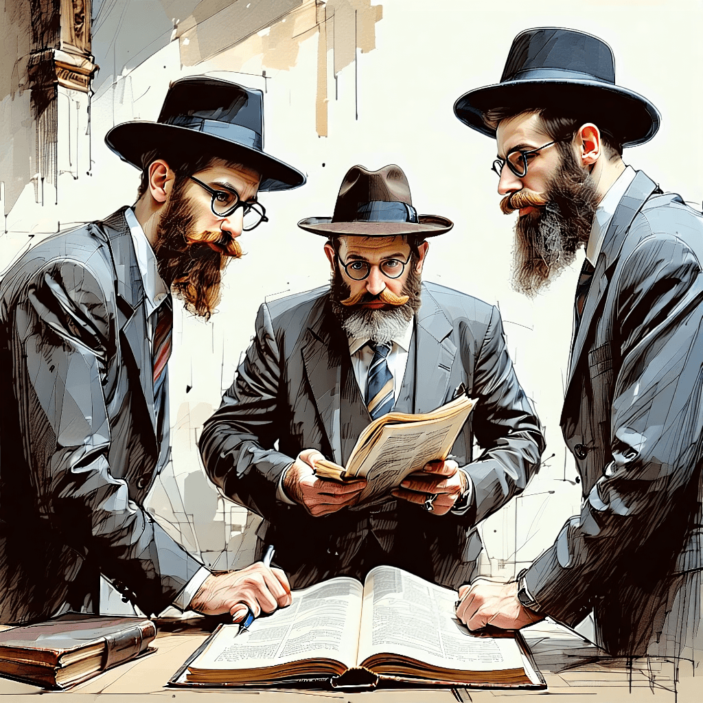 Draw some Jews doing business. I want the picture to look like reality, so do your best.

