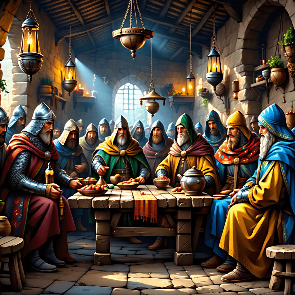 Design a high-quality, non-animated, realistic medieval-style photo about the importance and value of business in Judaism.
